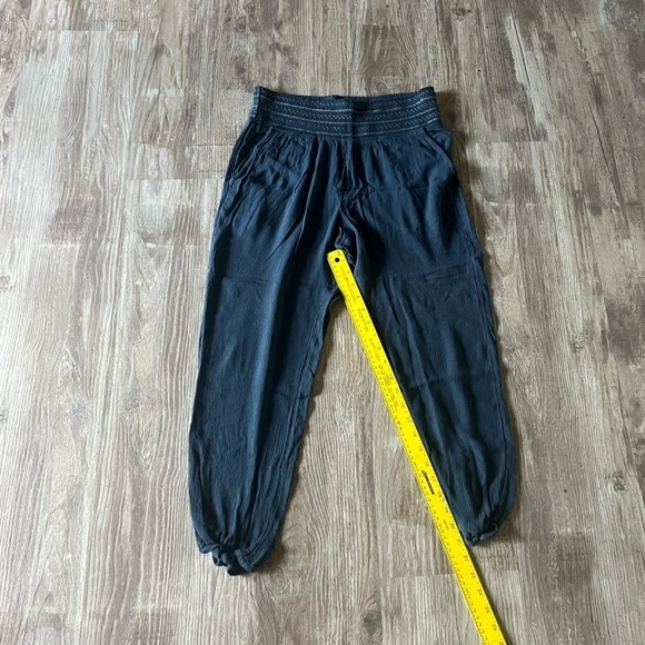 Anthropologie Ett:Twa Summer Loose Fit Dark Teal Pants Size Small - Picture 5 of 5